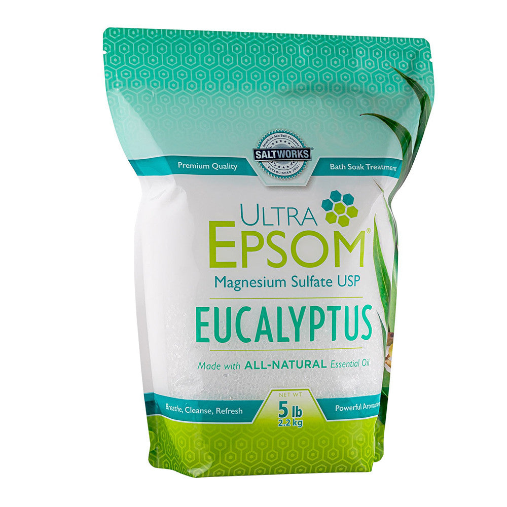 SaltWorks Ultra Epsom Premium Eucalyptus Bath Salt, 5 Lb